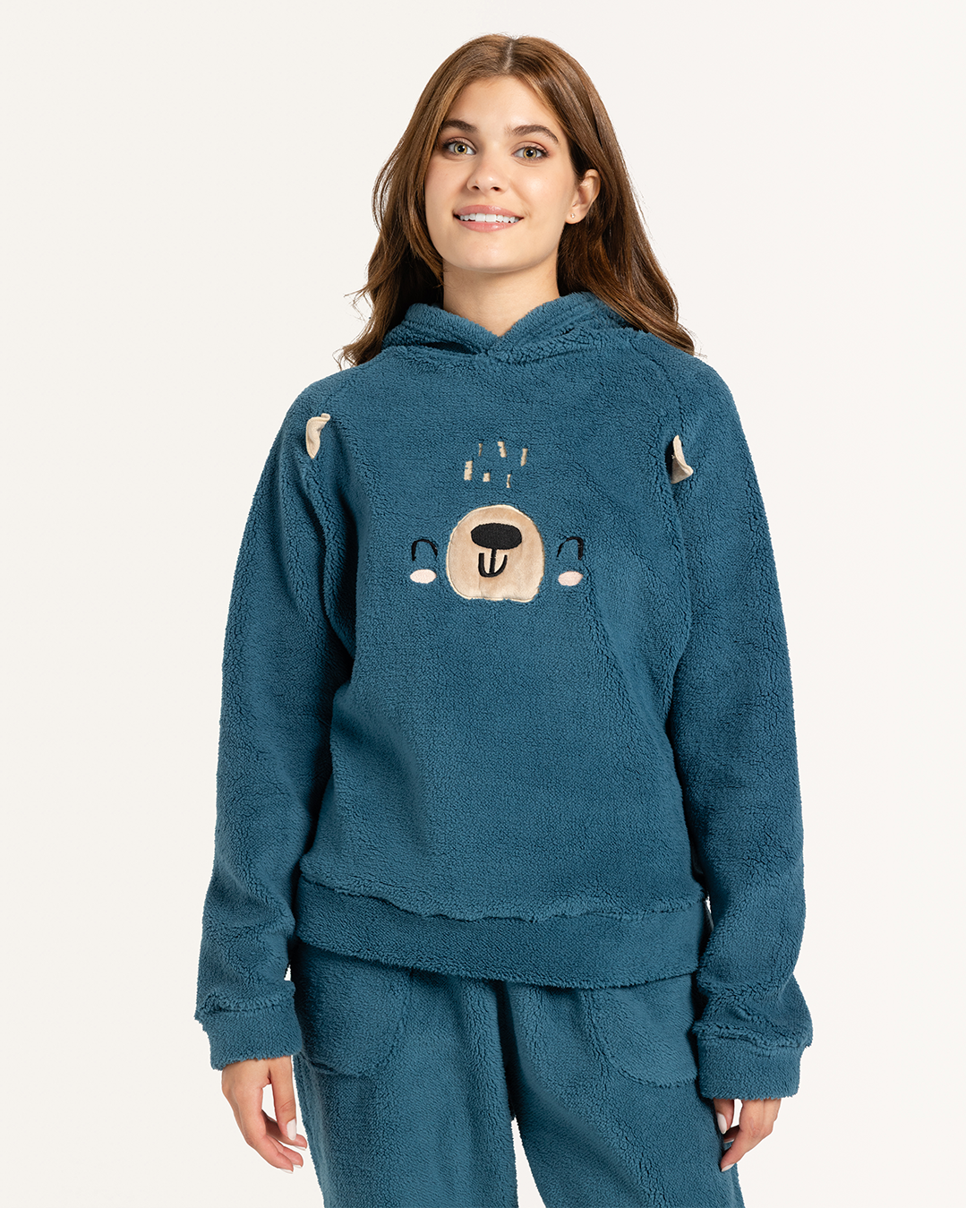 Cute Bear Women Fluffy Pajama