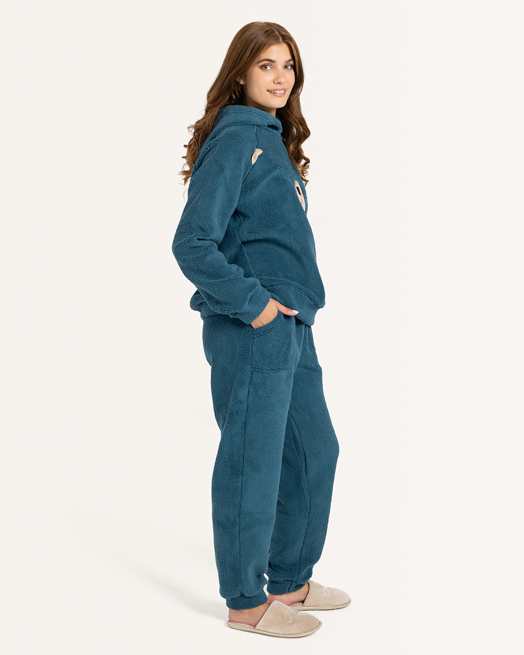 Cute Bear Women Fluffy Pajama