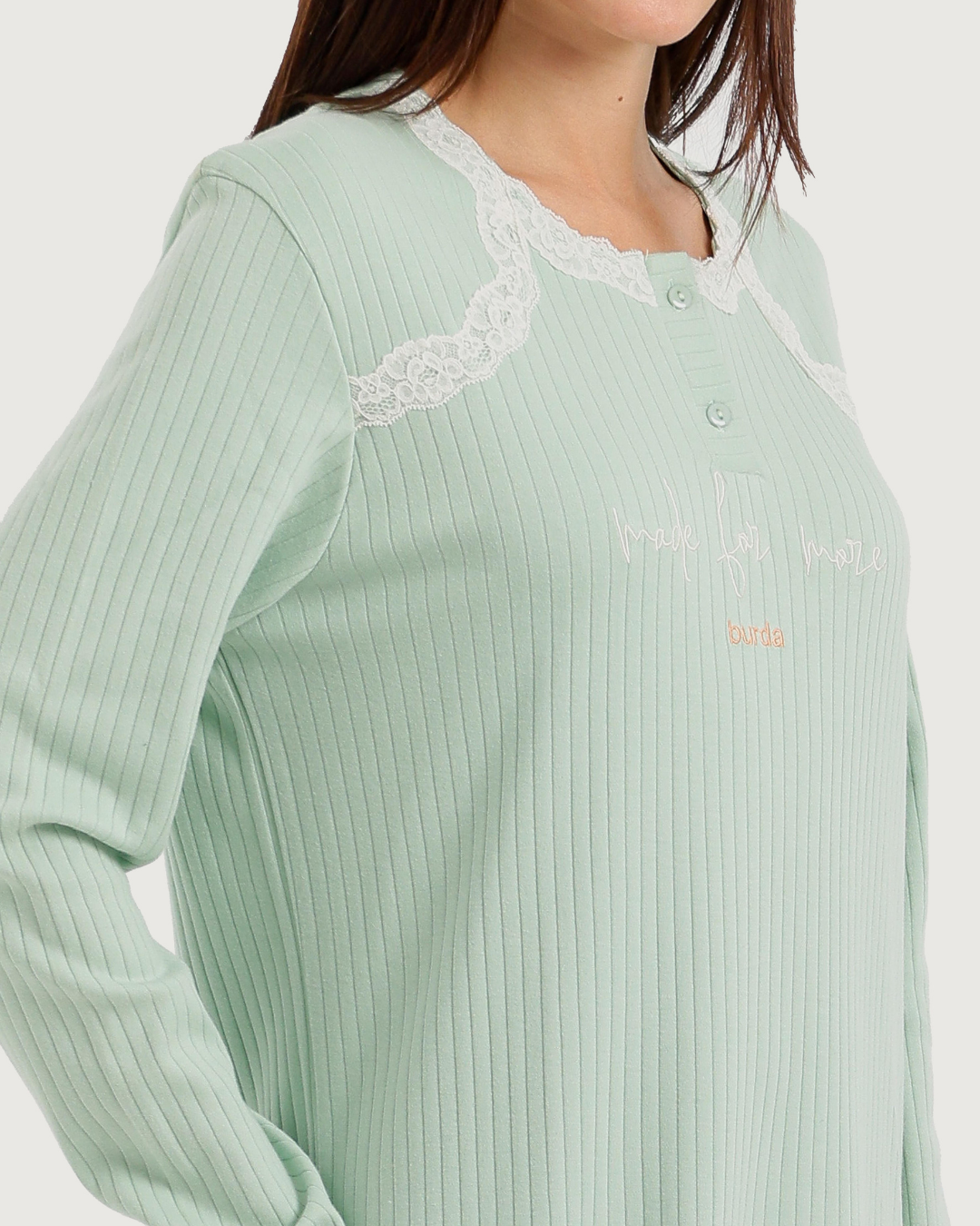 Long Women's Jalabiya with Lace Strips
