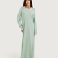 Long Women's Jalabiya with Lace Strips