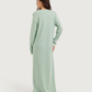 Long Women's Jalabiya with Lace Strips