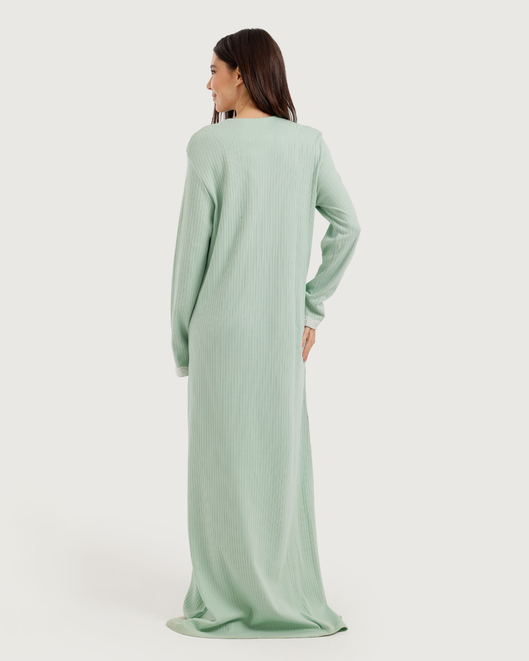 Long Women's Jalabiya with Lace Strips