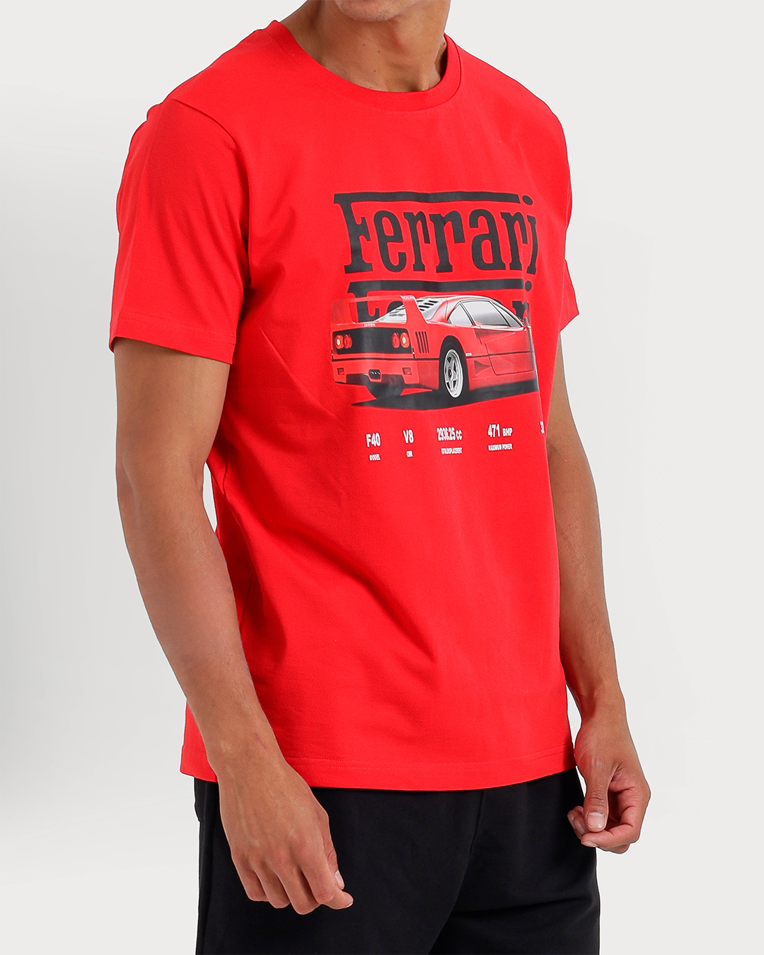 Ferrari Men's Pajama Set Half Sleeve with Shorts