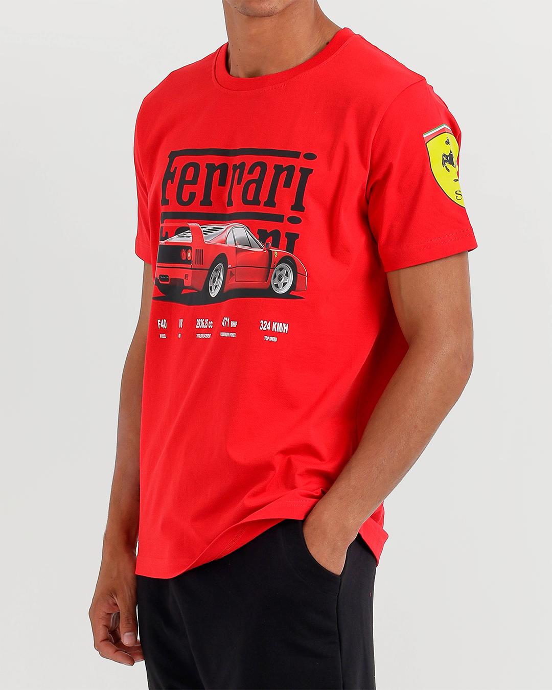 Ferrari Men's Pajama Set Half Sleeve with Shorts