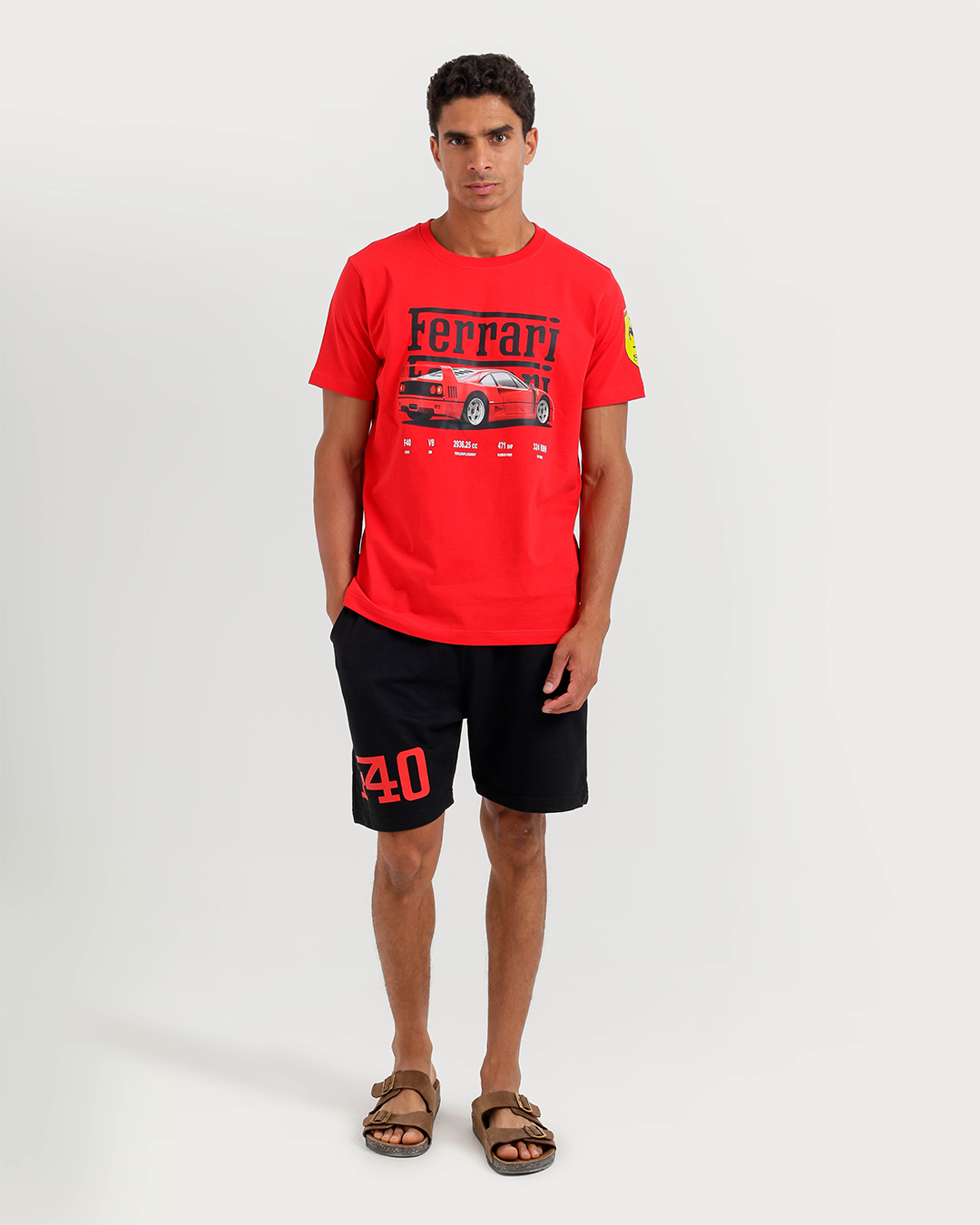 Ferrari Men's Pajama Set Half Sleeve with Shorts