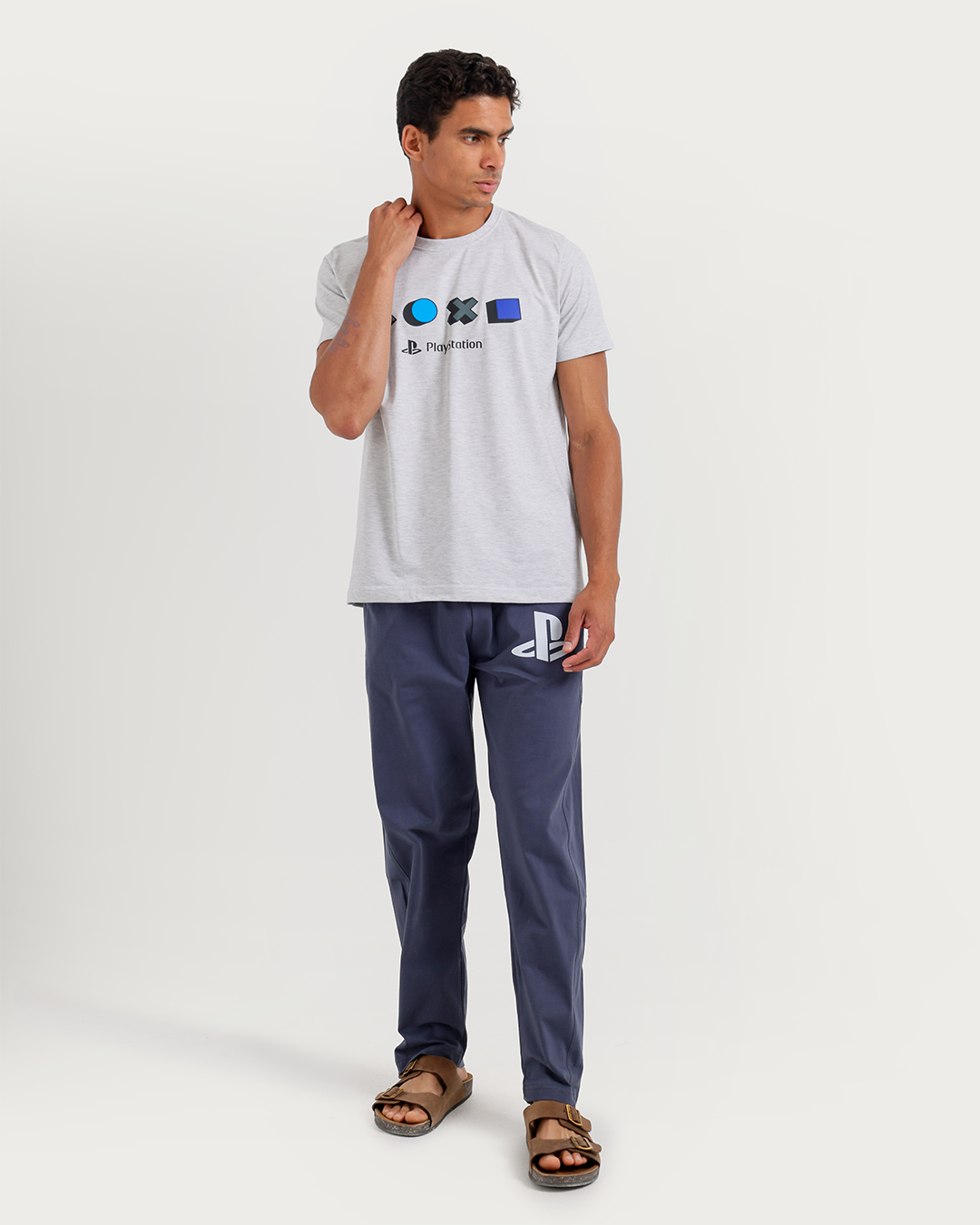 PlayStation Men's Pajama Set Half Sleeve with Pants