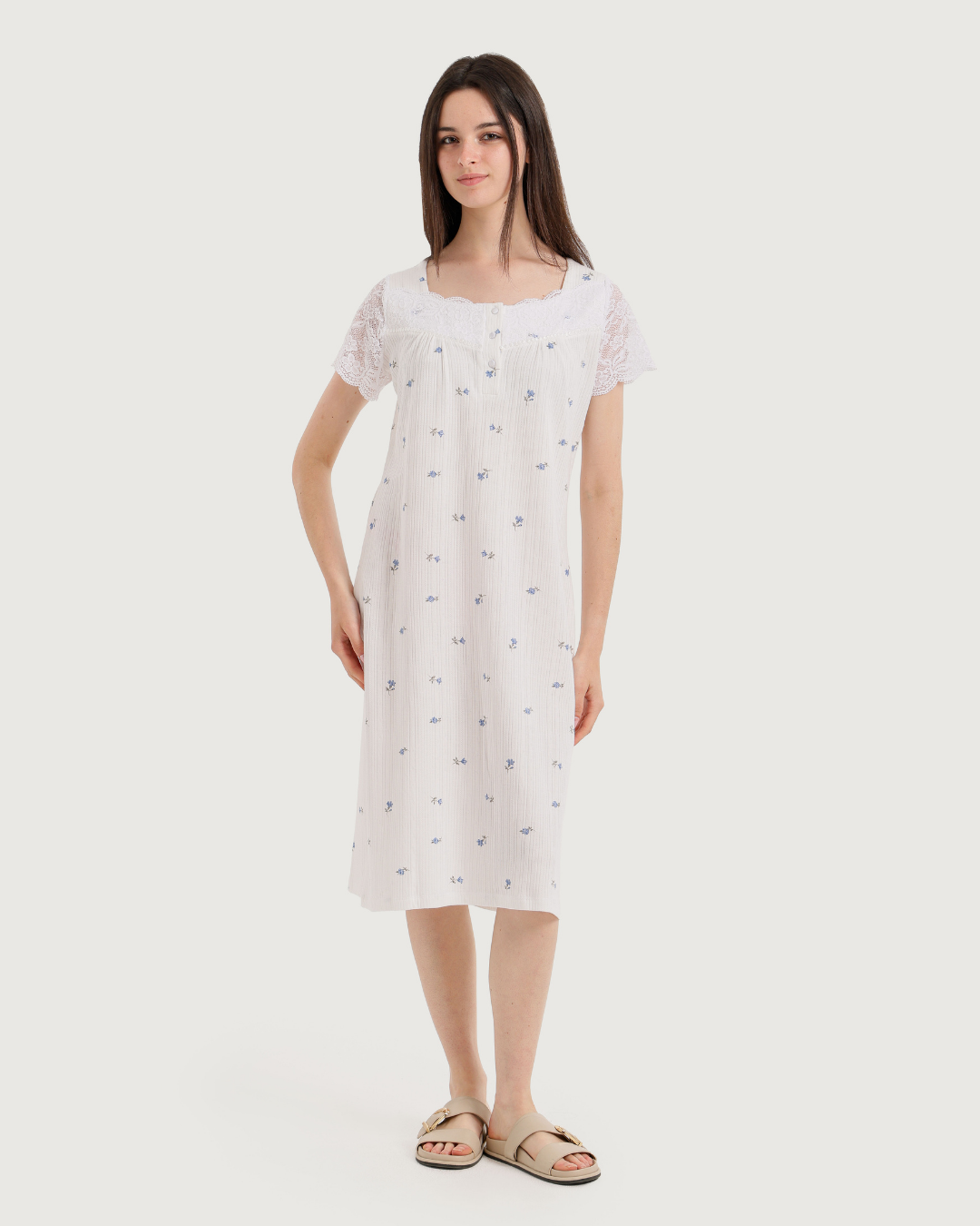 Women's Jacquard Nightshirt Half Sleeve