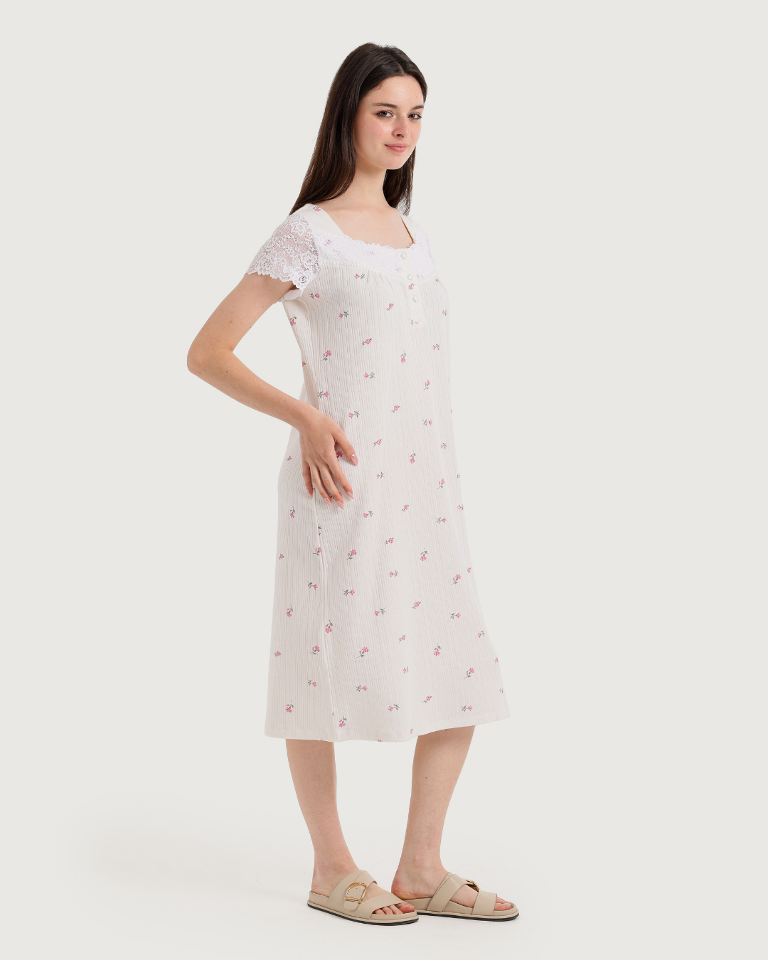 Women's Jacquard Nightshirt Half Sleeve