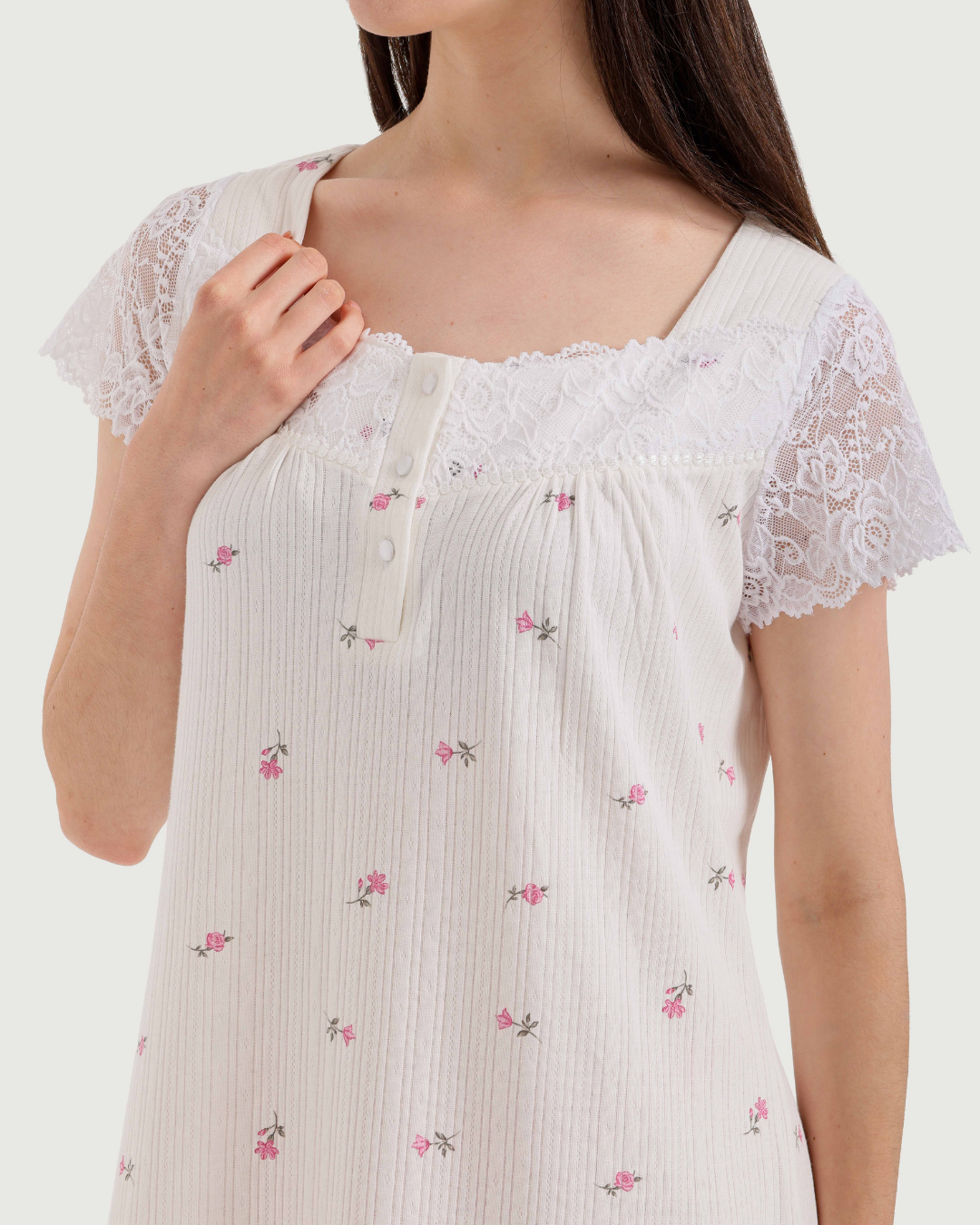 Women's Jacquard Nightshirt Half Sleeve