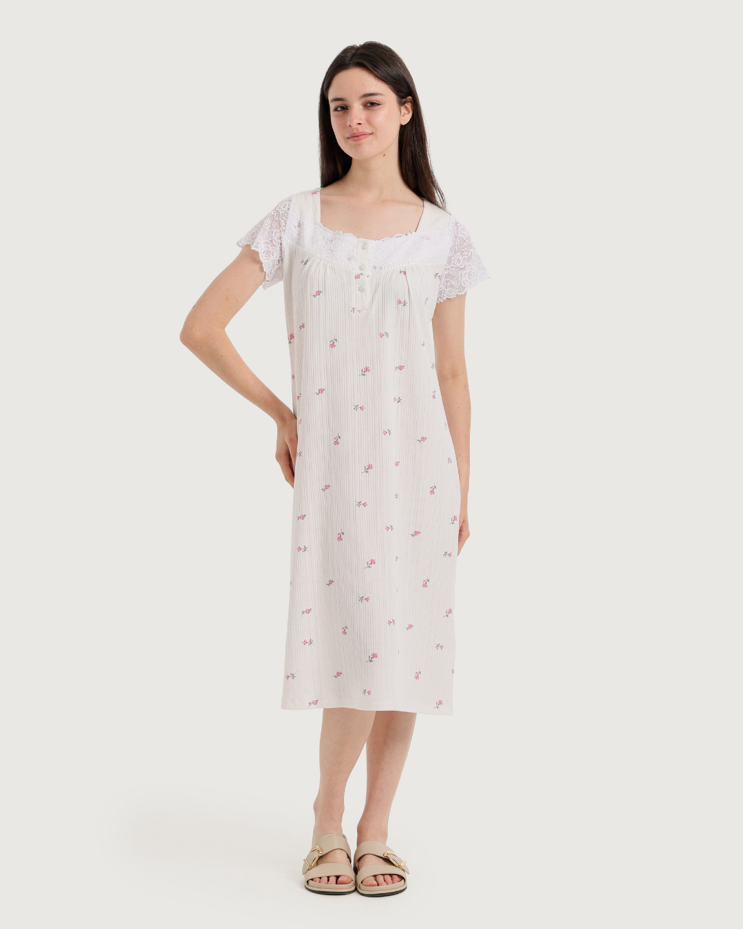 Women's Jacquard Nightshirt Half Sleeve