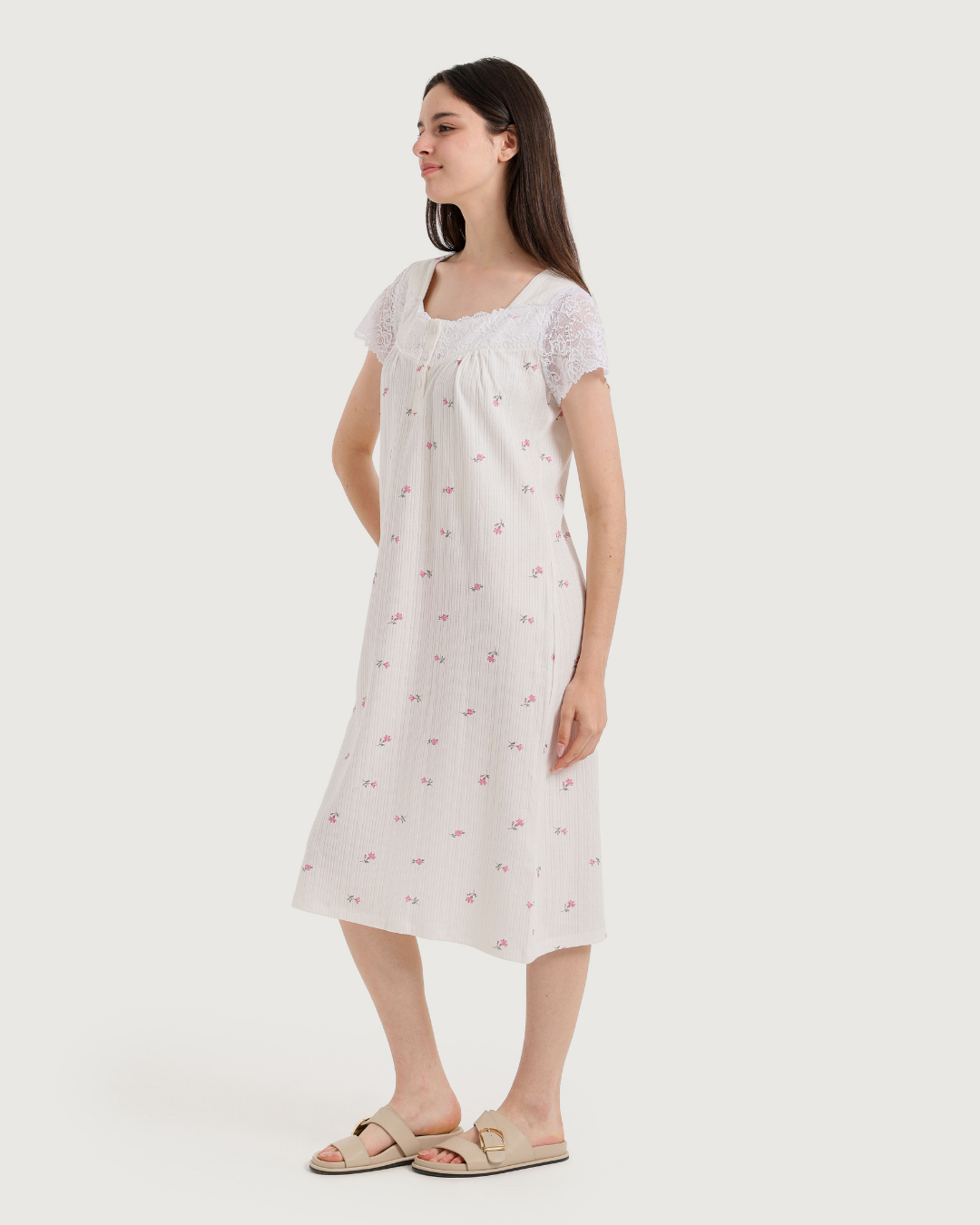 Women's Jacquard Nightshirt Half Sleeve