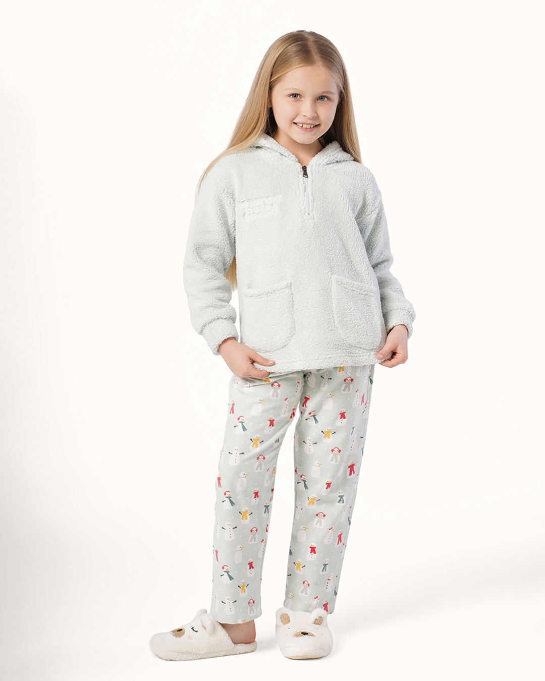 بيجاما بكم طويل و بنطلون الرجل الثلج الصغير