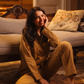 Vintage Flowers Women Classic Pajama in ochre
