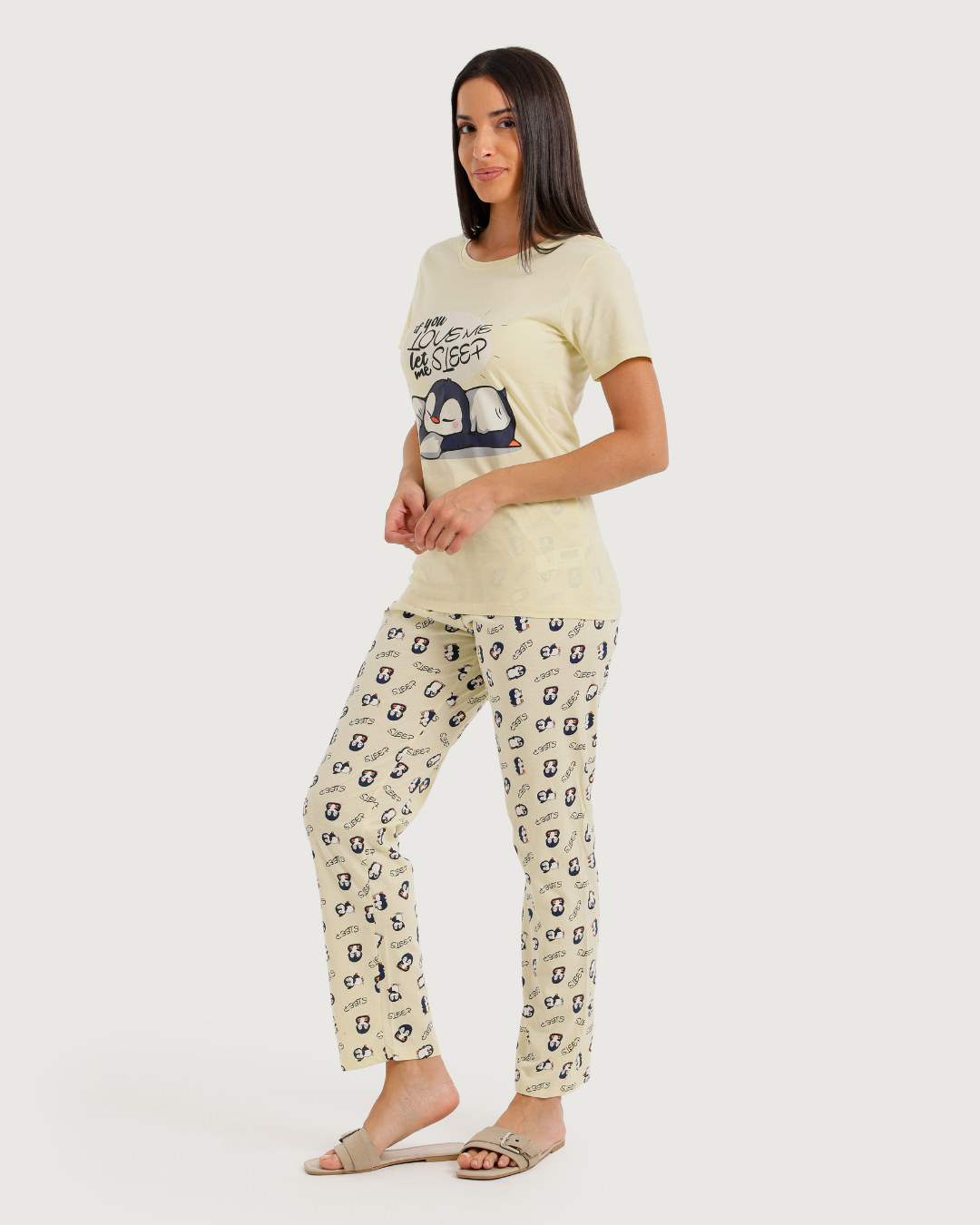 Penguin  بيجاما حريمي نص كم وبنطلون