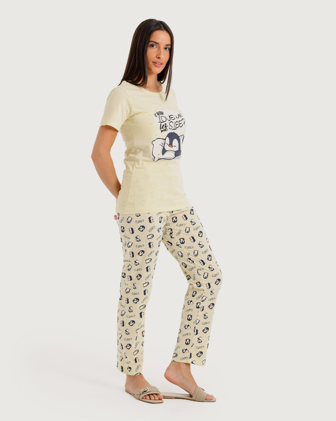 Penguin  بيجاما حريمي نص كم وبنطلون