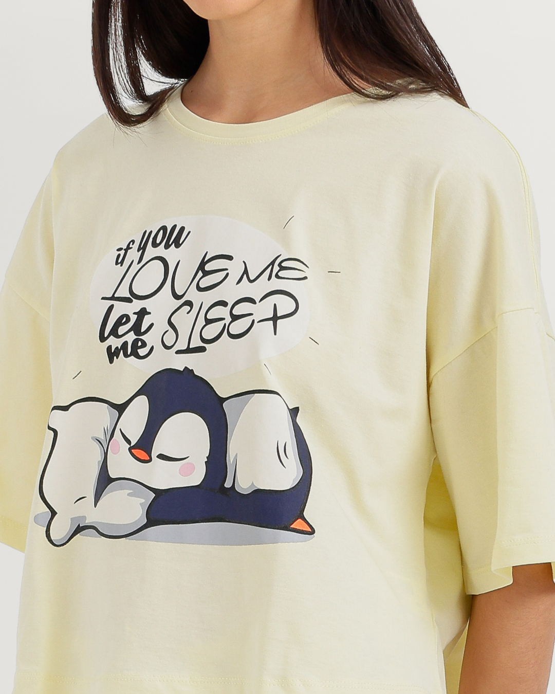 Penguin Women's Oversized Pajama and Hot Shorts