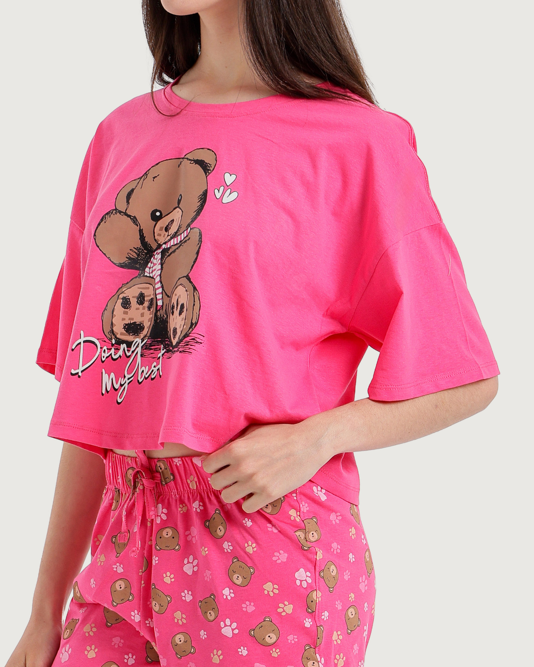 Teddy bear  بيجاما حريمي اوفر سايز وهوت شورت