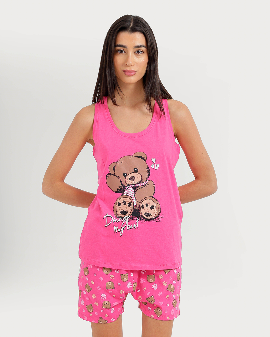 Teddy bear  بيجاما حريمي كت و شورت