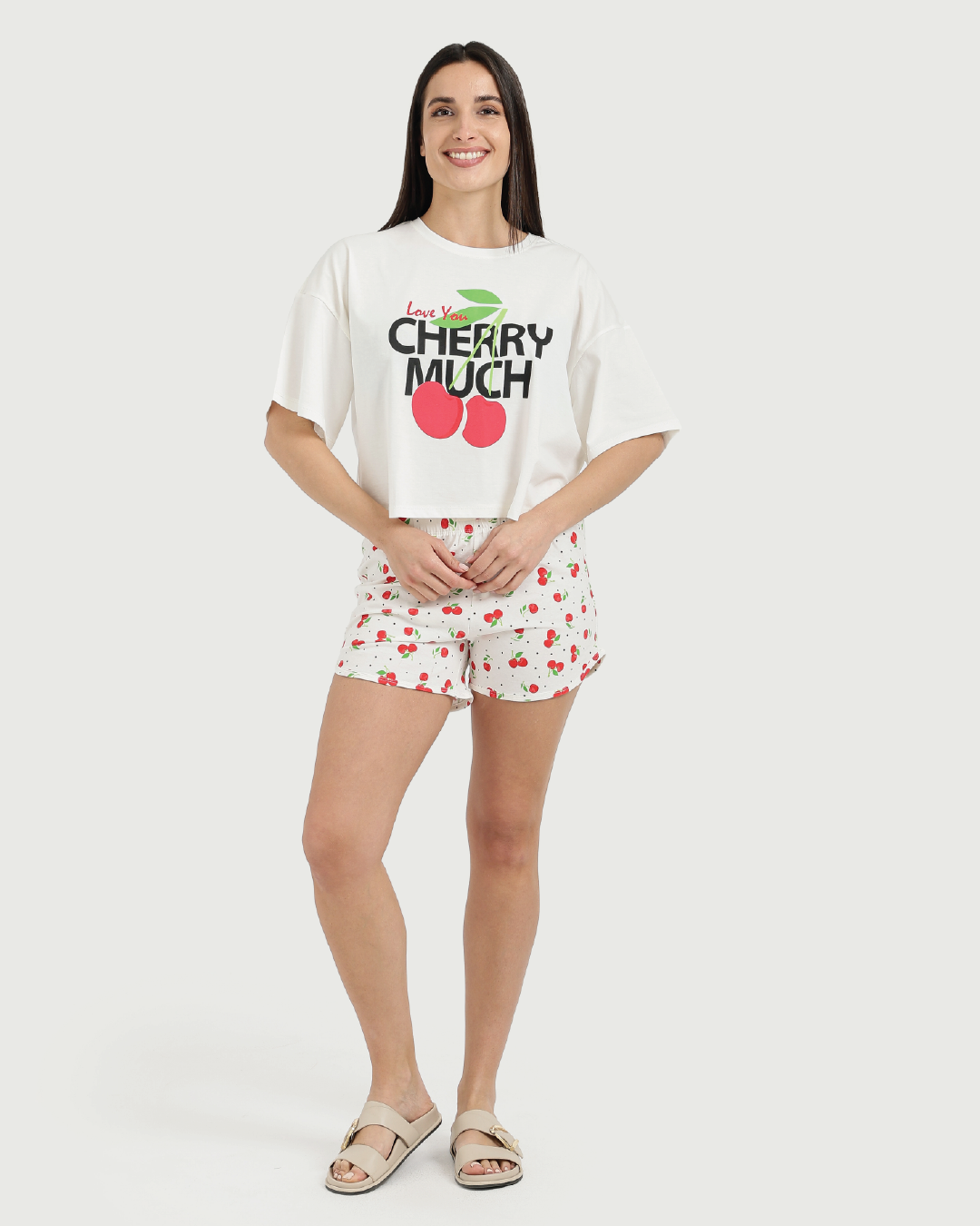 Cherry بيجاما حريمي اوفر سايز وهوت شورت