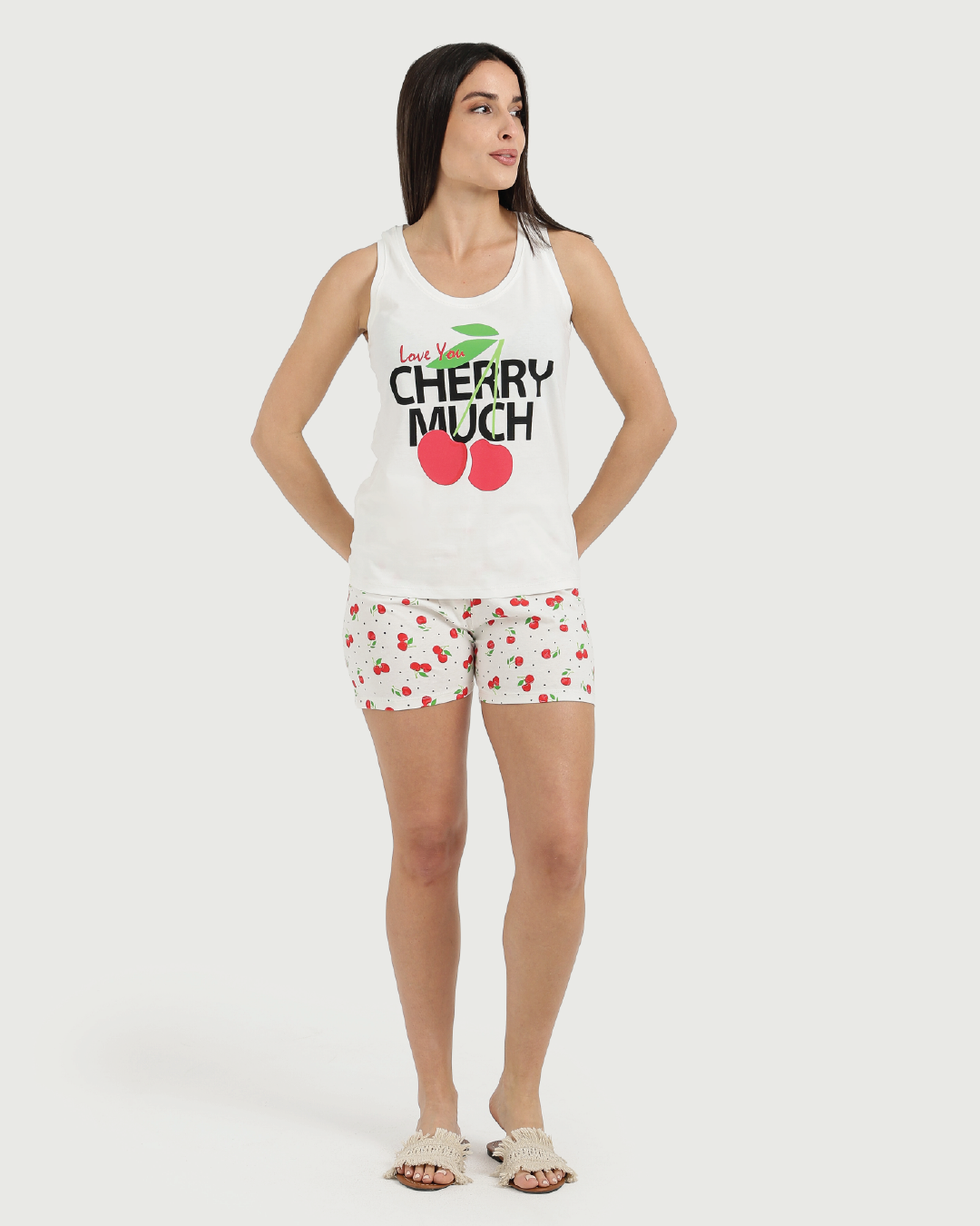 بيجاما  حريمي كت و شورت  Cherry