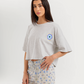 Oversized pajamas and short shades for women with blue eyes