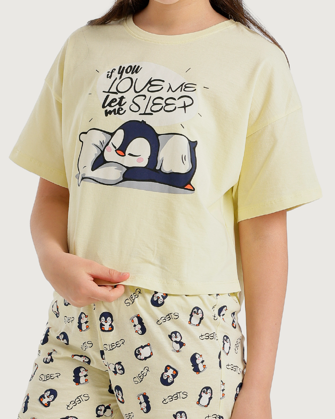 Penguin Girls' Oversized Pajamas and Hot Shorts