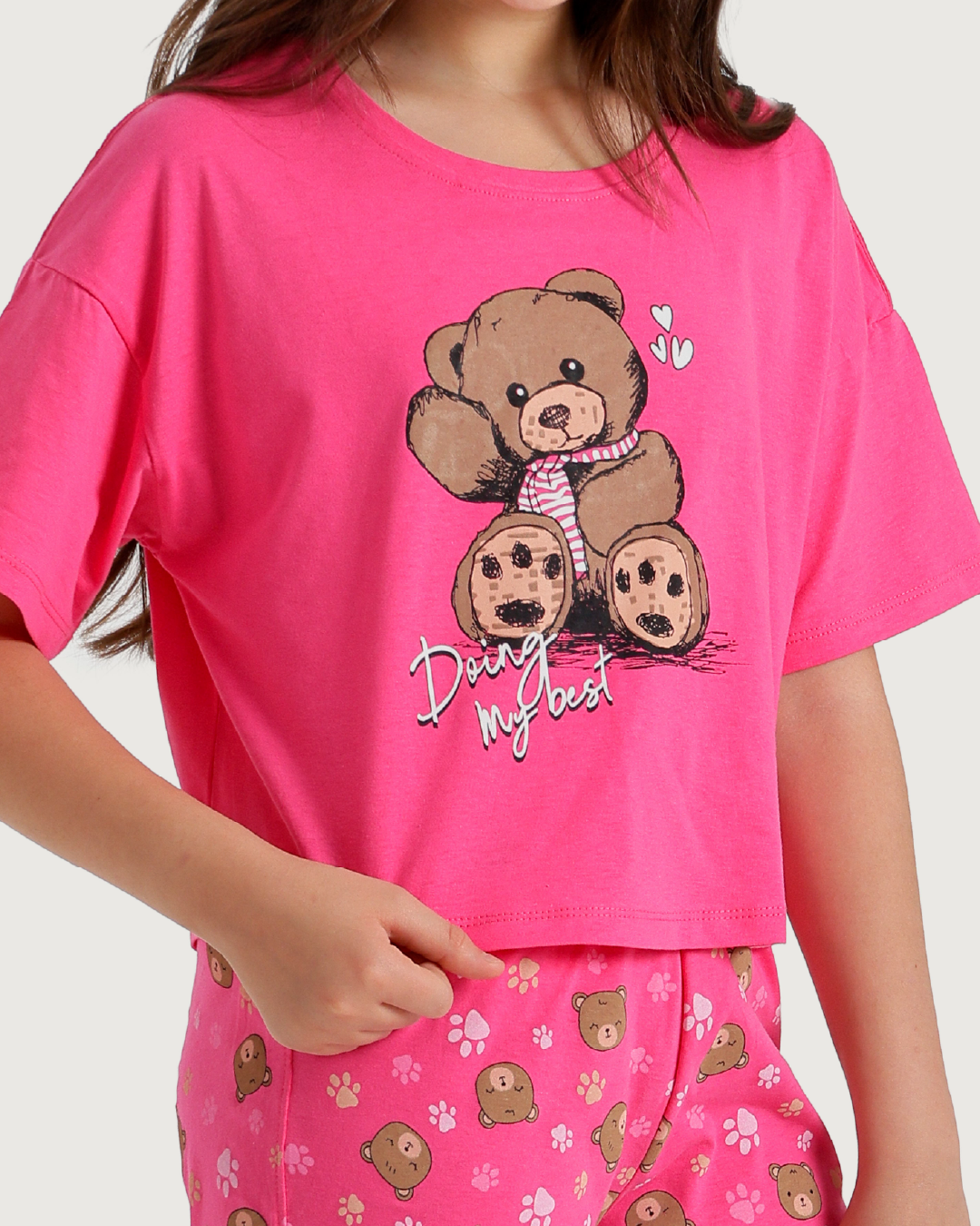Teddy Bear Girls' Oversized Pajamas and Hot Shorts