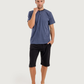 Men's half-sleeved pajamas with capri pants