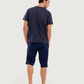 Men's Short Sleeve Pajamas with Capri Pants