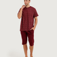 Men's Short Sleeve Pajamas with Capri Pants