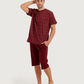 Men's Short Sleeve Pajamas with Capri Pants