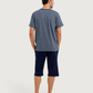 Men's Short Sleeve Pajamas with Capri Pants