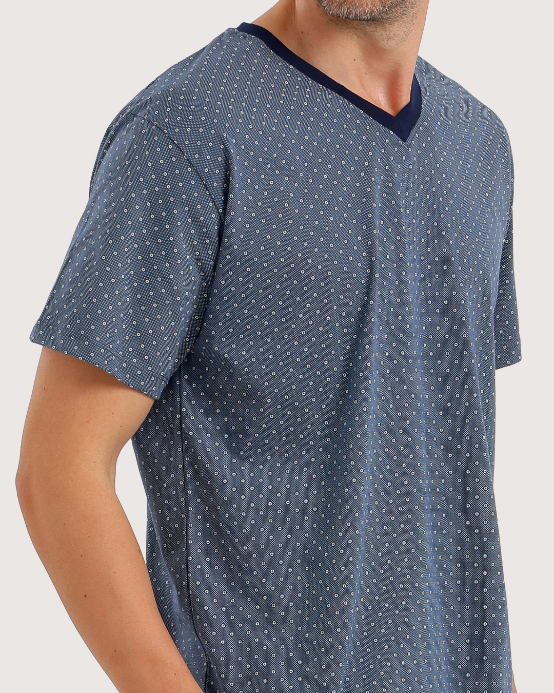 Men's Short Sleeve Pajamas with Capri Pants