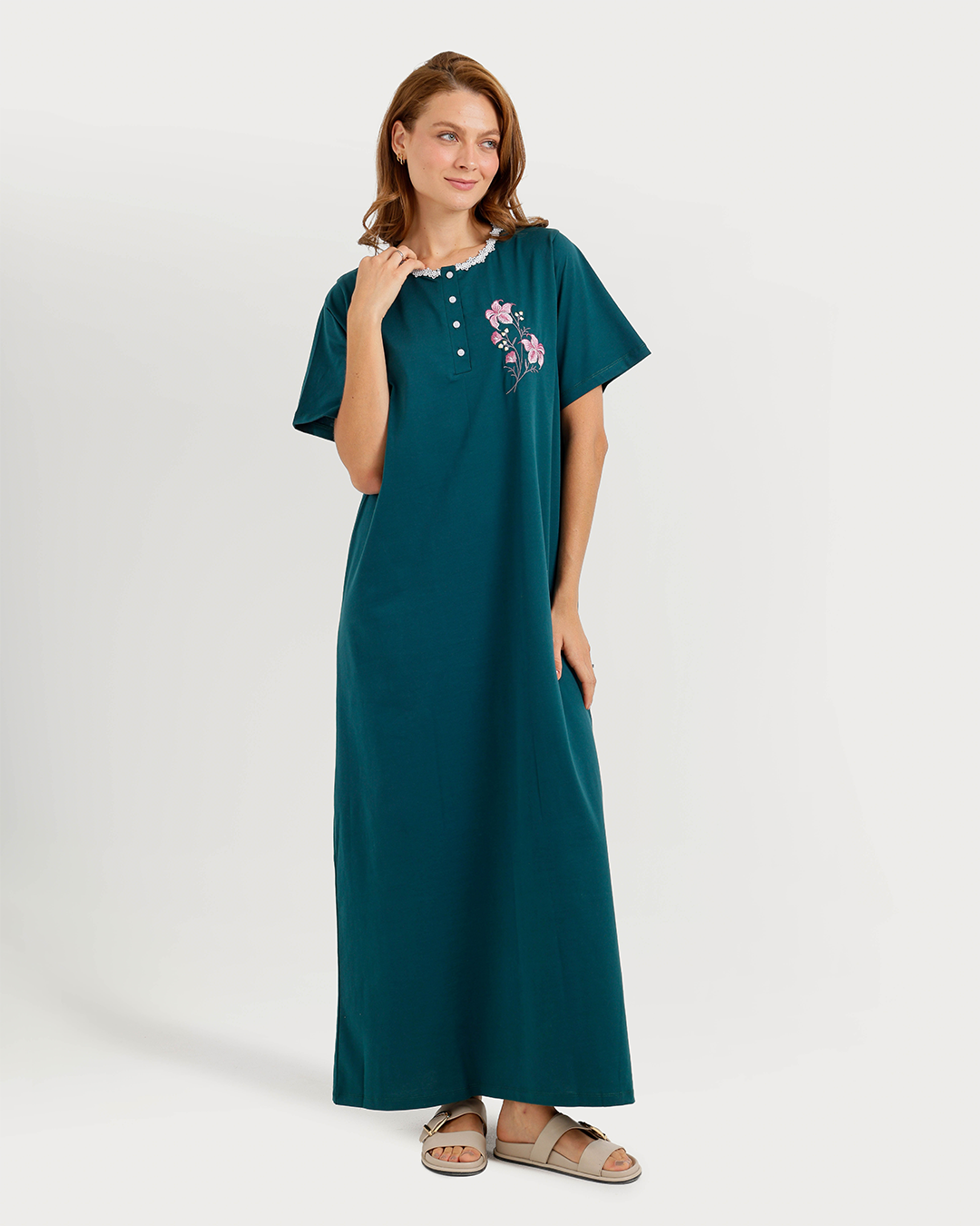 Women's Lycra Half Sleeve Nightgown