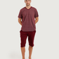 Men's Short Sleeve Pajamas with Capri Pants