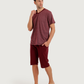 Men's Short Sleeve Pajamas with Capri Pants