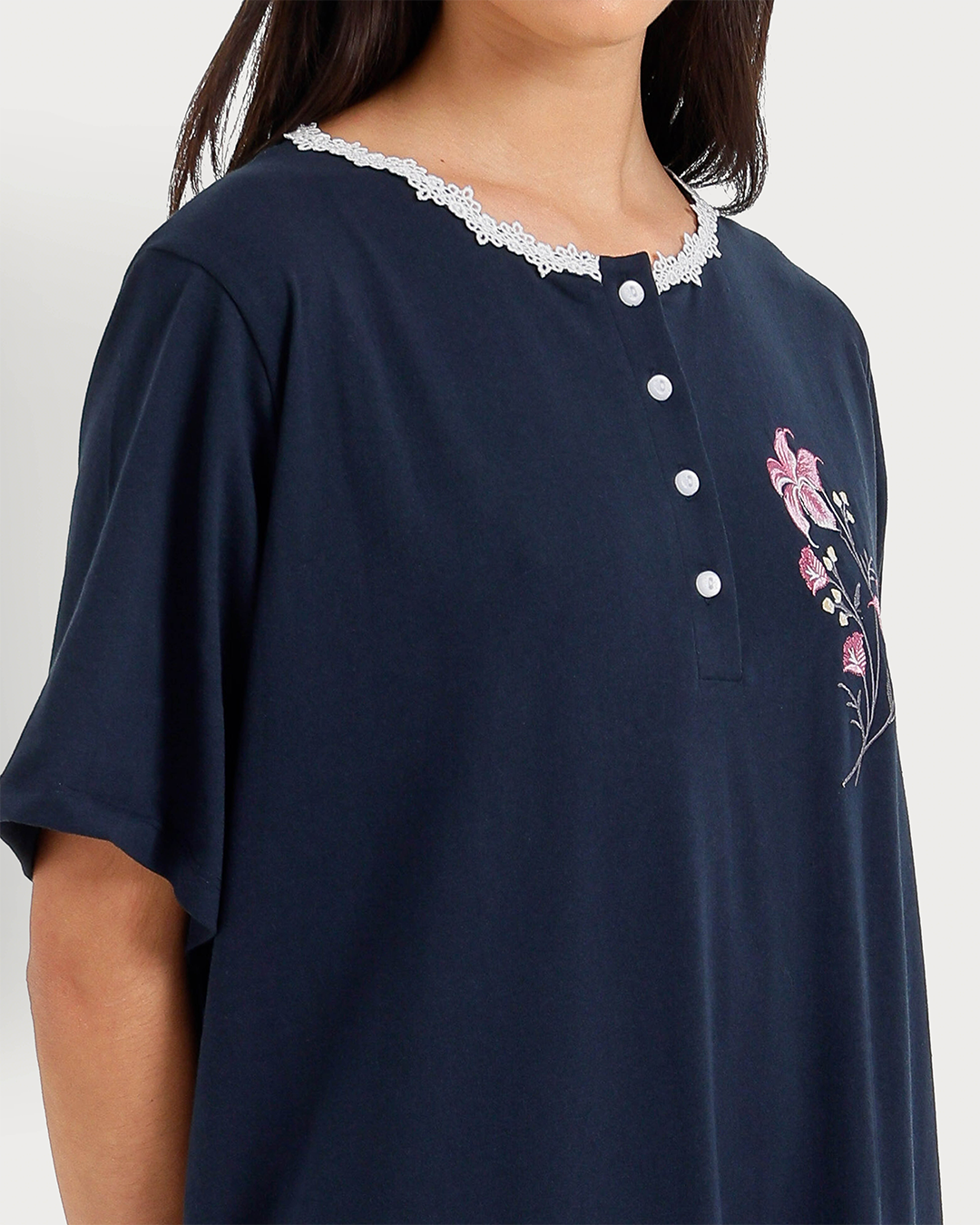 Women's Lycra Half Sleeve Nightgown
