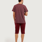 Men's Short Sleeve Pajamas with Capri Pants