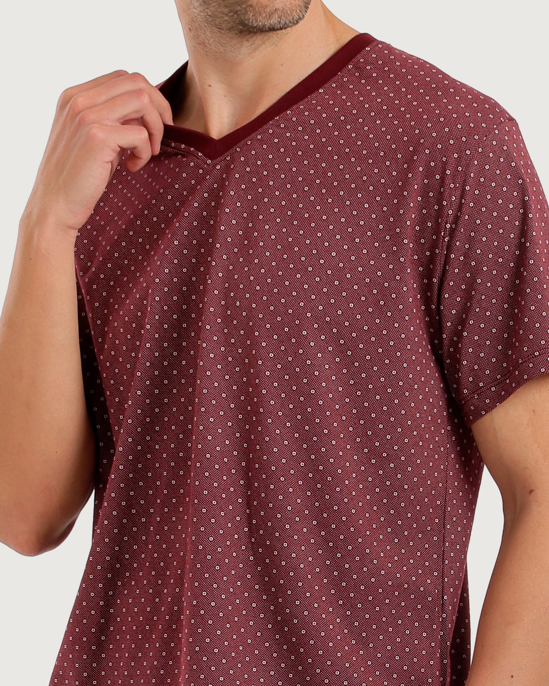 Men's Short Sleeve Pajamas with Capri Pants
