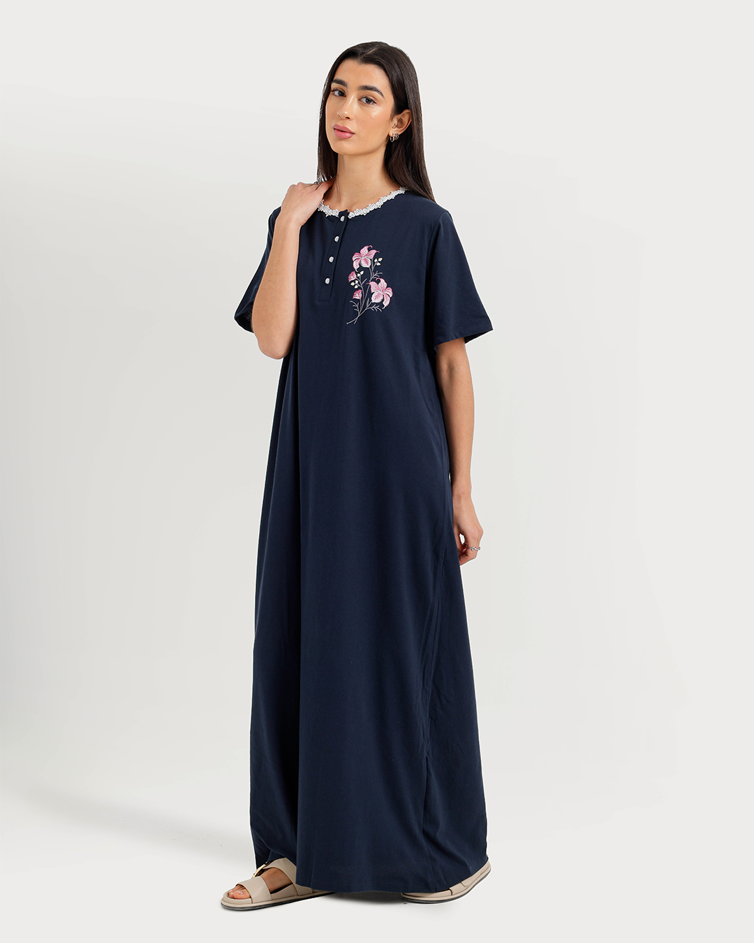 Women's Lycra Half Sleeve Nightgown