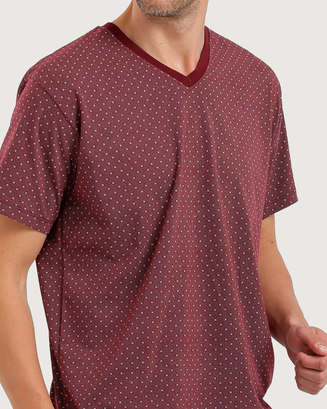 Men's Short Sleeve Pajamas with Capri Pants