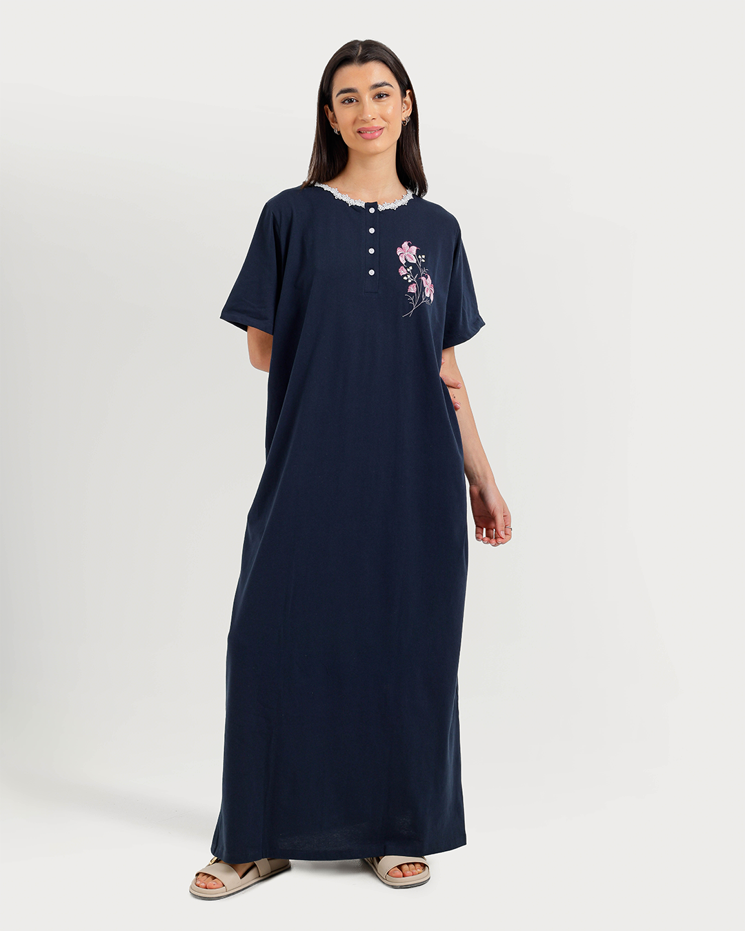 Women's Lycra Half Sleeve Nightgown