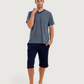 Men's Short Sleeve Pajamas with Capri Pants