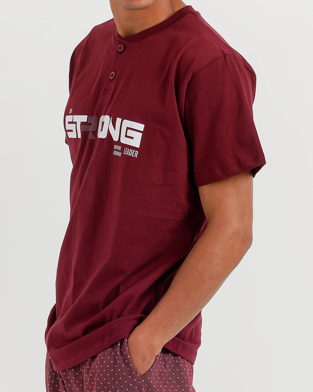 Men's Short Sleeve Pajamas with Capri Pants