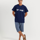 Men's Short Sleeve Pajamas with Capri Pants