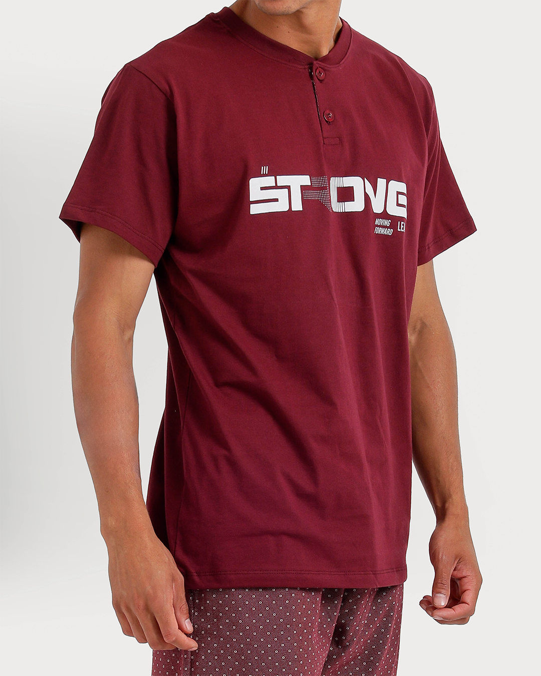 Men's Short Sleeve Pajamas with Capri Pants