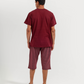 Men's Short Sleeve Pajamas with Capri Pants
