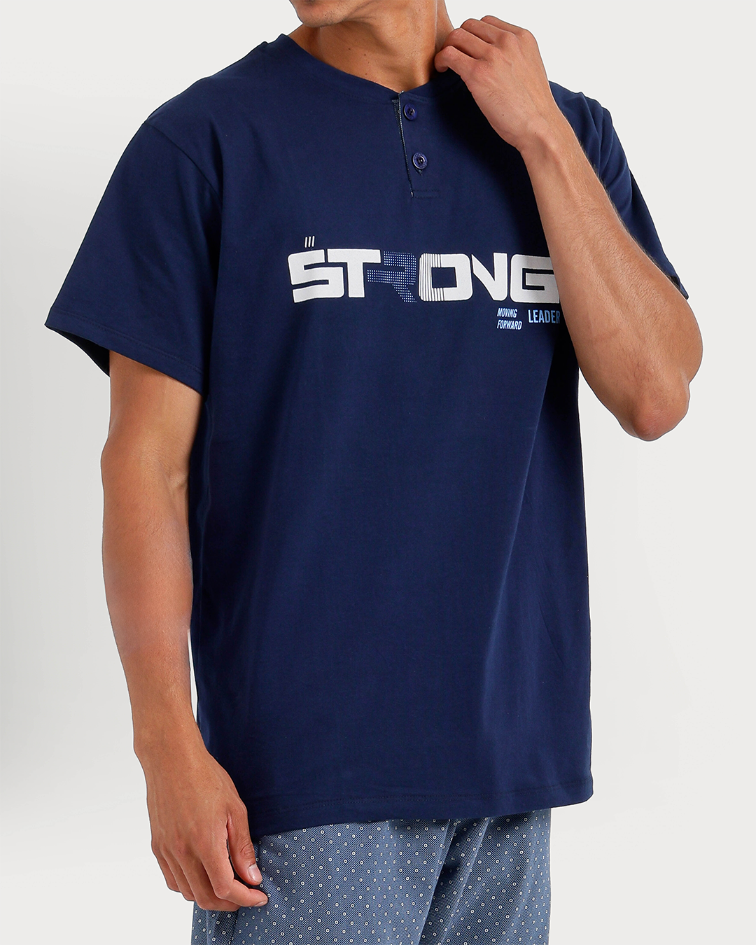 Men's Short Sleeve Pajamas with Capri Pants