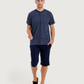 Men's Short Sleeve Pajamas with Capri Pants
