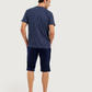 Men's Short Sleeve Pajamas with Capri Pants